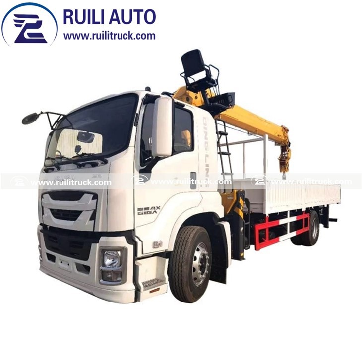 ISUZU 10 Ton Hydraulic Boom Crane Truck For Weight Lifting